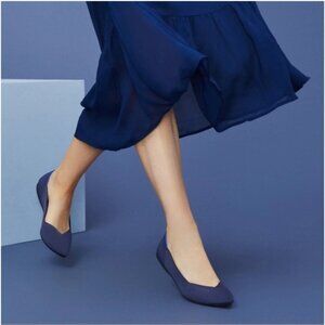 Rothys "THE POINT" Maritime Navy Slip On Comfort Ballet Flat Shoe Women's US 9